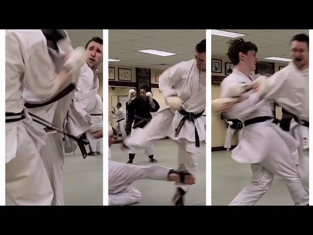 Sparring at Authentic Karate Training Center 4/6 with the appreciative noises of our spectators