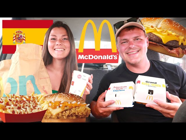 trying the MCDONALD'S menu *IN SPAIN* 🇪🇸 | items we've never tried before!!