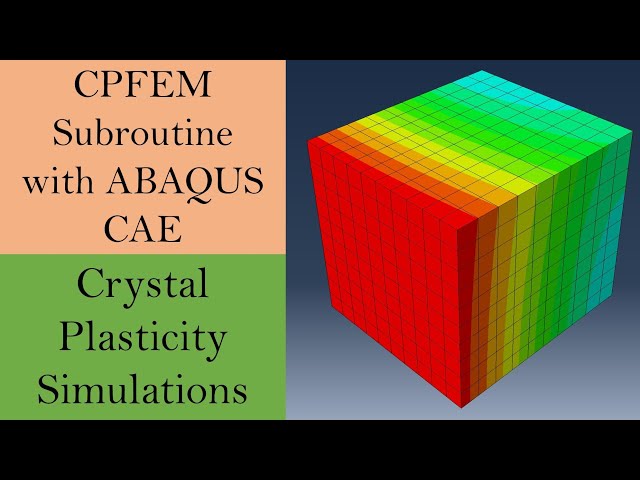 CPFEM subroutine tutorial with ABAQUS CAE | Crystal Plasticity Simulations