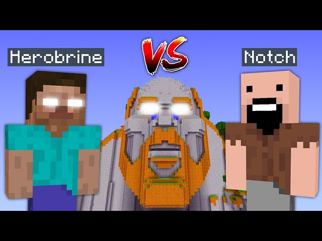 Herobrine vs Notch inside Temple of Notch in Minecraft