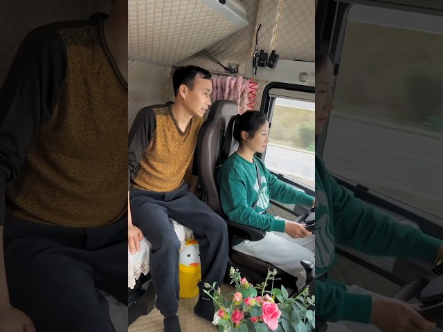 Chinese truck drivers keep their wives with them