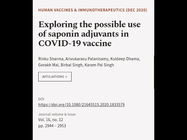 Exploring the possible use of saponin adjuvants in COVID-19 vaccine | RTCL.TV