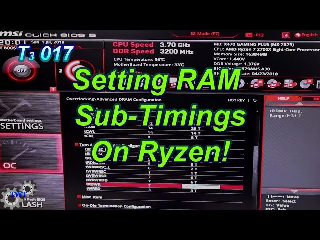How to Set Ram Subtimings on Ryzen CPUs! | T3 017