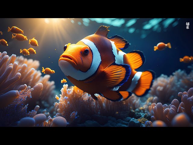 Ocean 4K - Sea Animals for Relaxation, Beautiful Coral Reef Fish in Aquarium(4K Video Ultra HD) #142