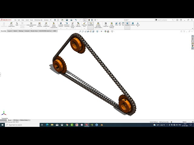 Solidworks Tutorial # 201  | Sketch Chain and Sprocket Mechanism in Solidworks by SW Easy Design