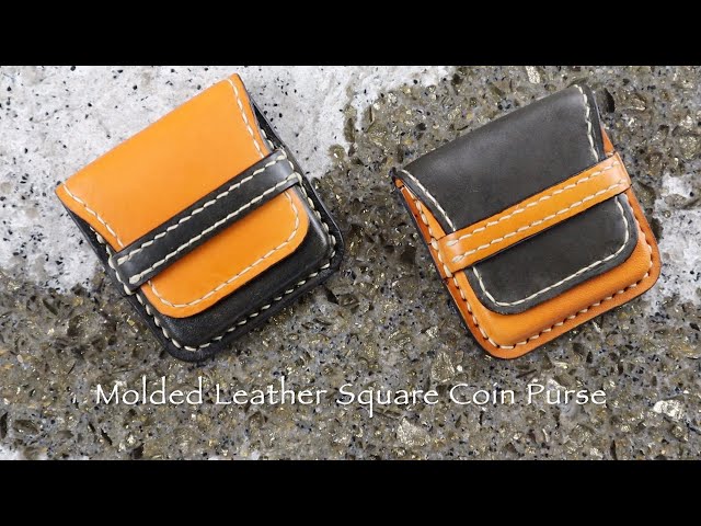 Molded Leather Square Coin Purse