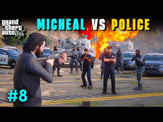 MICHEAL VS POLICE | GTA V GAMEPLAY #8 @Maddy_mafiaz