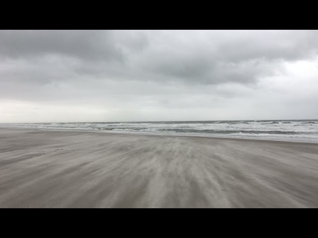 Tropical Storm Force Winds Blast the Beach in Cocoa Beach Florida in 4k