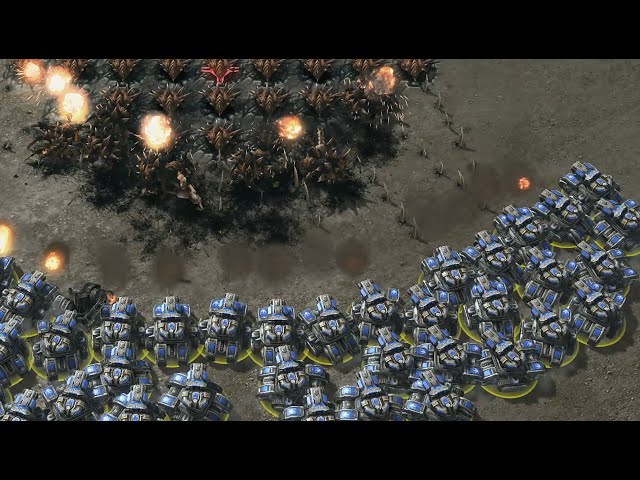 50 Lurkers vs all Ground Terran Units | Starcraft 2 units tester