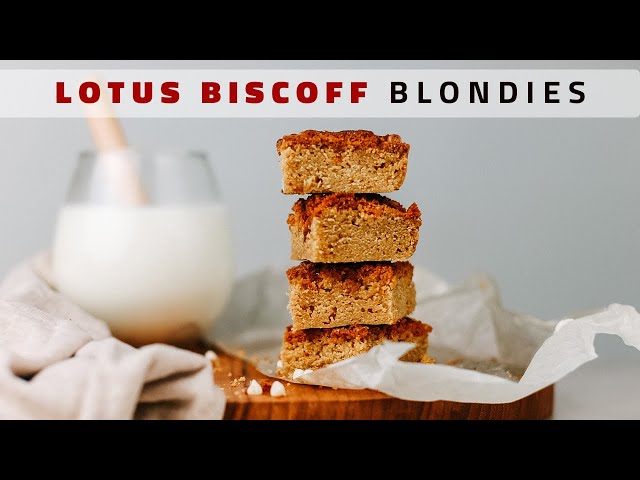 How to make Blondies - Blonde Brownie Lotus Biscoff | ASMR