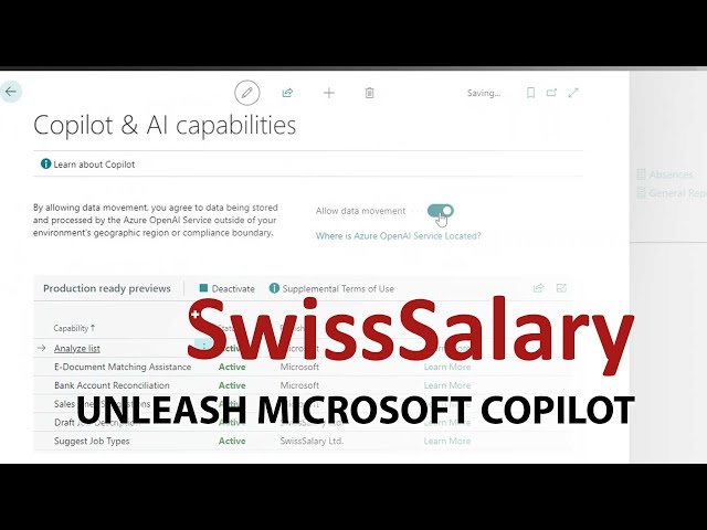 Unleash Microsoft Copilot in Business Central and SwissSalary 365
