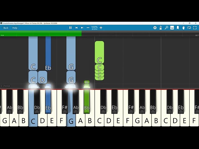 Unackethiraana Aayuthanggal Keyboard Notes C Minor 4/4 Tempo 88 SN | உனக்கெதிரான ஆயுதங்கள் | Lucas