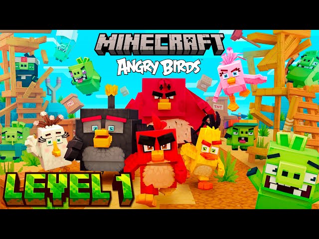 Minecraft x ANGRY BIRDS DLC - Full Gameplay Playthrough LEVEL 1 (Full Game)