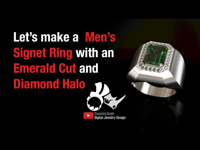 A Men's Signet Ring with Emerald Cut Stone #rhinoceros3d #rhinotutorial #signet #ring #emeraldcut
