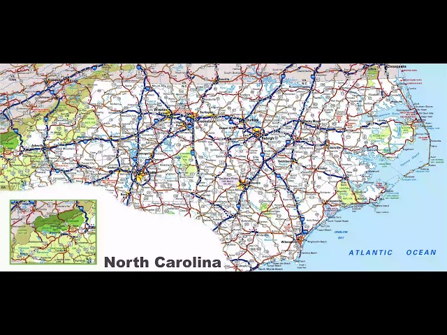 mapa de Carolina del Norte