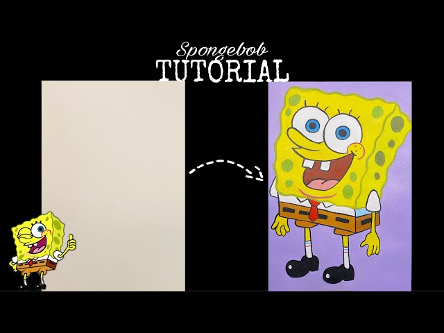 Spongebob painting | Tutorial | Easy acrylic painting for beginners