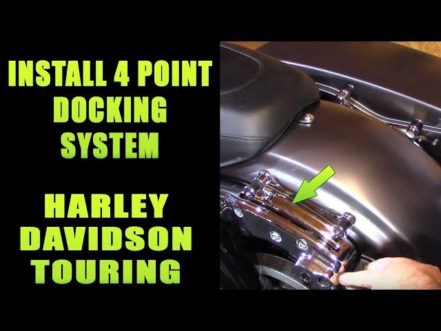 Install 4 Point Docking System Harley Davidson Tour Pack Passenger Backrest