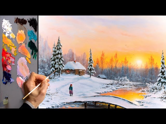 Trailer / Oil Painting Tutorial - Winter Landscape / ART Palette / Зимний пейзаж. Живопись маслом.