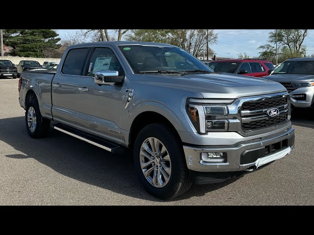 2024 Ford F150 Lariat 502A 4X4 Powerboost in Iconic Silver Full Walk Around!