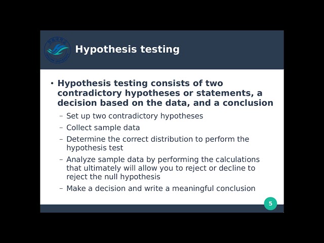 10.0 Hypothesis Testing