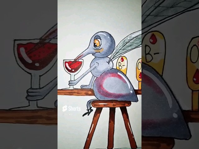 the drunk gnat! part 1! #art #markers #shorts #illustration #drawing #arteza
