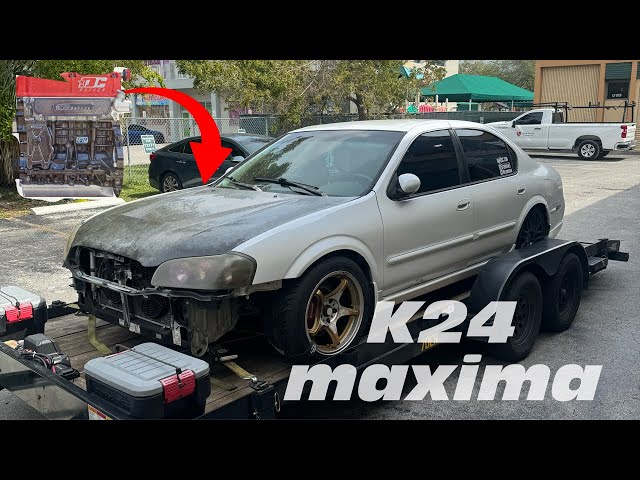 K24 swap in my 2003 Nissan maxima ! Mounts are finally made !