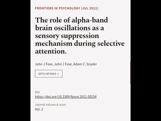 The role of alpha-band brain oscillations as a sensory suppression mechanism during s... | RTCL.TV