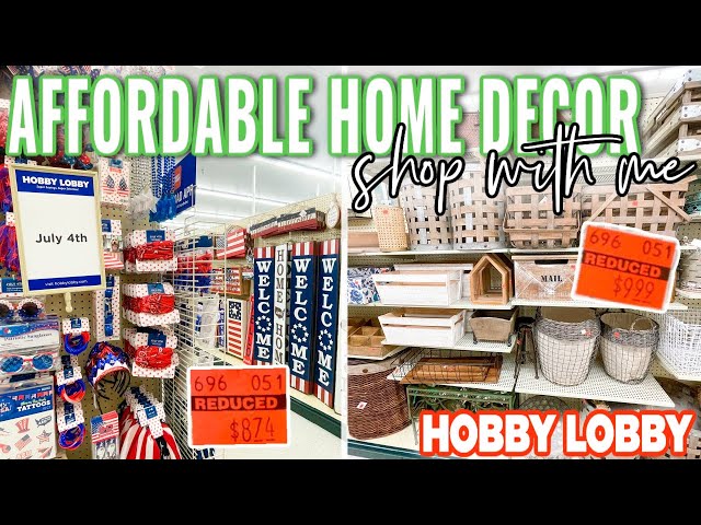 CUTE + AFFORDABLE home decor shopping on a BUDGET | Hobby Lobby CLEARANCE + 4th of July decor | 2021