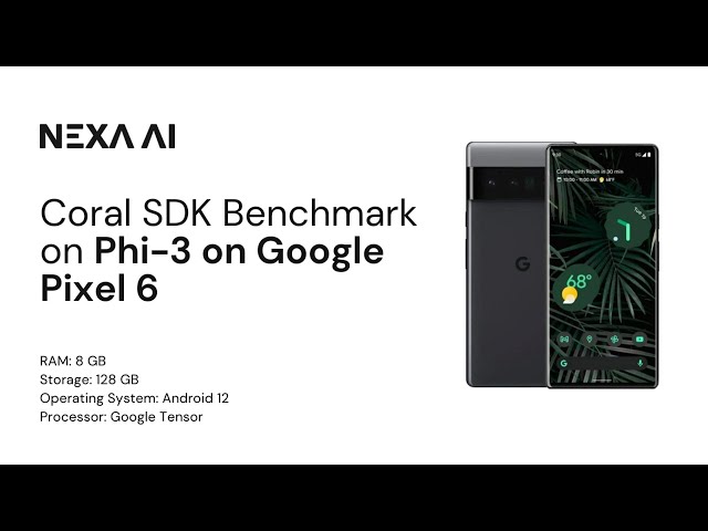Coral SDK Benchmark on Phi-3 on Google Pixel 6