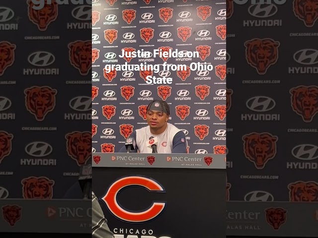 #Bears QB Justin Fields talks about graduating from Ohio State. #Buckeyes