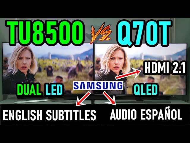 SAMSUNG TU8500 vs Q70T: Dual LED vs QLED con HDMI 2.1 - ENGLISH SUBTITLES