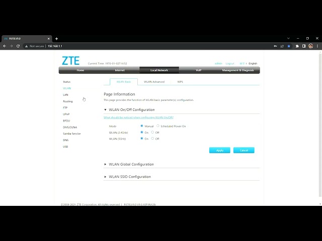 How to change ZTE Router WiFi Password