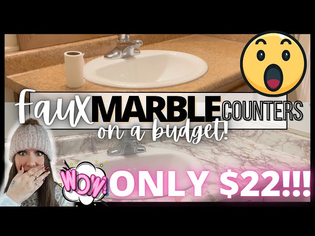 😱DIY SMALL BATHROOM MAKEOVER ON A BUDGET |  FAUX MARBLE - RENTER FRIENDLY ON A BUDGET 2022! 😱