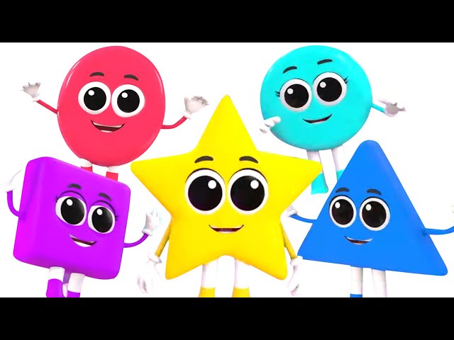 Five Little Shapes Jumping On The Bed, Nursery Rhyme And Kids Song by Baby Rainbow