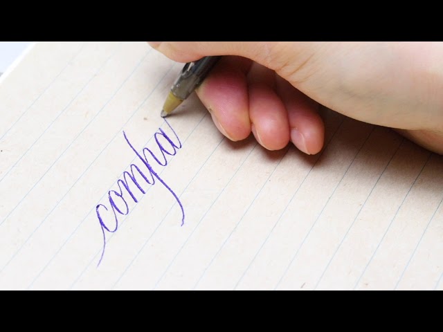 Writing "Compassion" with a BIC ballpoint pen