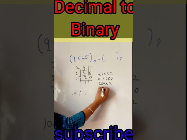 Decimal to Binary conversion with dot 🔥🔥computer number system trick #short #yutubeshort  #computer