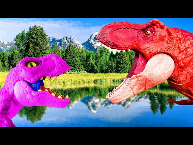 Dinosaurus Jurassic World Dominion: T-rex, Triceratops, Crocodile, Iguana dan Ikan Emas, Spinosaurus