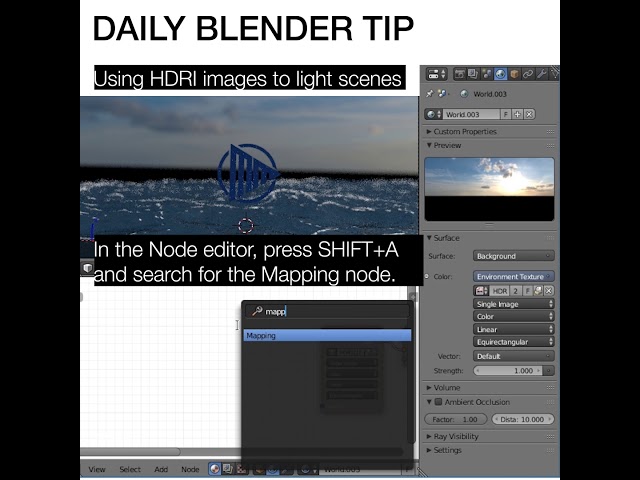 Daily Blender Tip #11 - Using HDRI Images To Light Scenes
