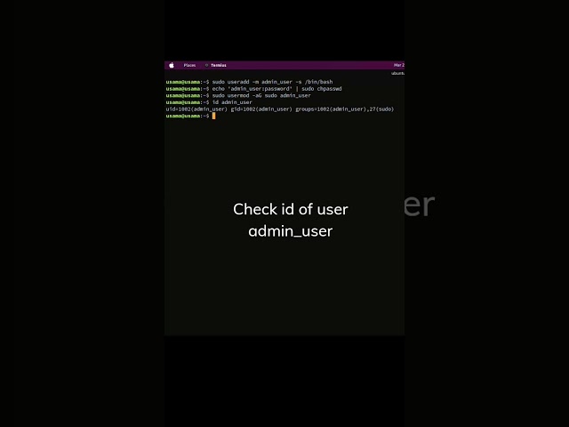 Create a new user with sudo access