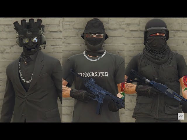 GTA V - 5 Easy Tryhard Outfits Tutorial #136 (Black Outfits)
