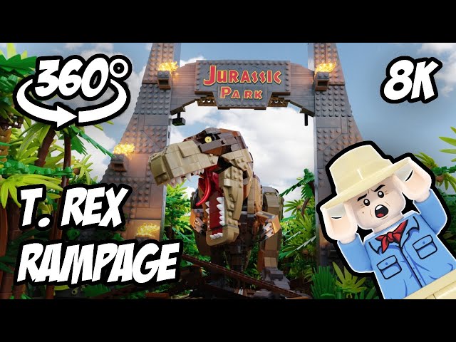 LEGO Jurassic Park: T. rex Rampage Come to Life!  360° VR 8K (LEGO 75936)