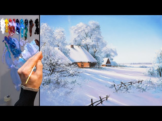 Trailer / Acrylic Painting Tutorial - Winter Landscape / ART Palette / Drawing Lessons / Пейзаж зима