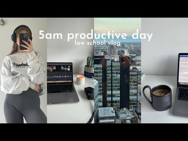 5am *EXTREMELY* PRODUCTIVE day in my life at law school (uni vlog)