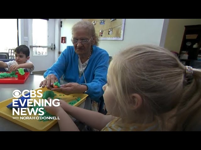 Intergenerational daycare brings seniors and kids together
