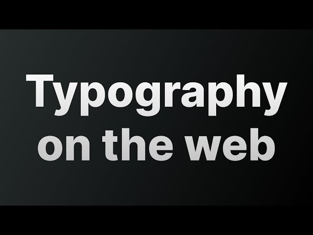 Typographical components on the web
