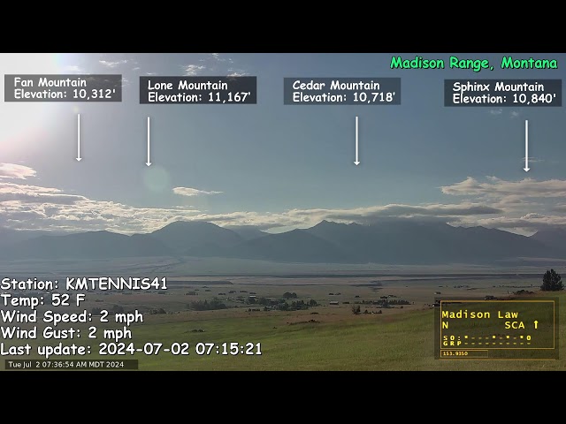 Live - Montana Live Weather Cam (Big Sky, Ennis, West Yellowstone)