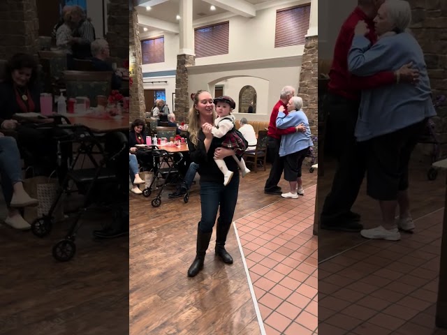 Senior living community audience members having fun dancing to classic country music #heartwarming