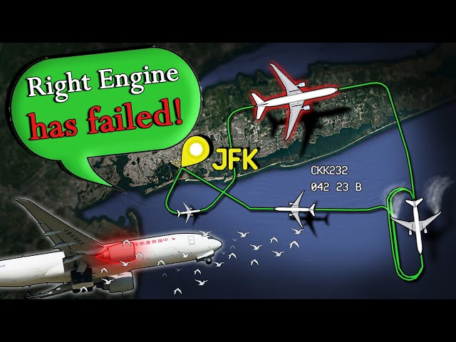 BIRD STRIKE + ENGINE FAILURE | China Cargo Emergency Return to JFK