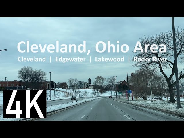 Driving West of Cleveland, Ohio 4K Street Tour - Rocky River - Edgewater