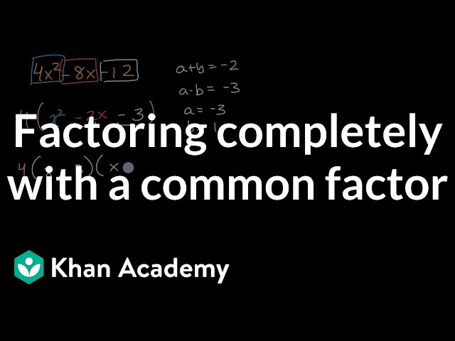 Factoring completely with a common factor | Algebra 1 | Khan Academy